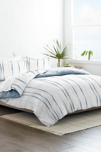 Shop Ienjoy Home Home Collection Premium Ultra Soft Urban Vibe Pattern 3-piece Reversible Duvet Cover Set In Navy