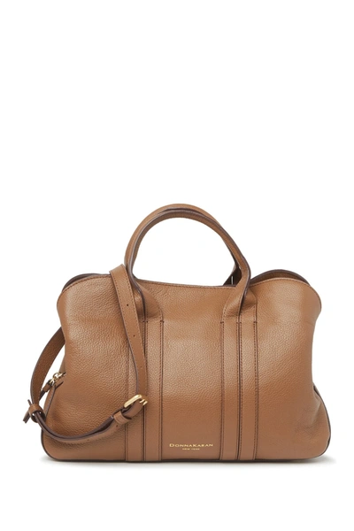 Shop Donna Karan Perry Leather Large Satchel In Vicuna