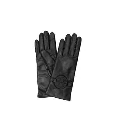 Shop Tory Burch Miller Leather Glove In Black