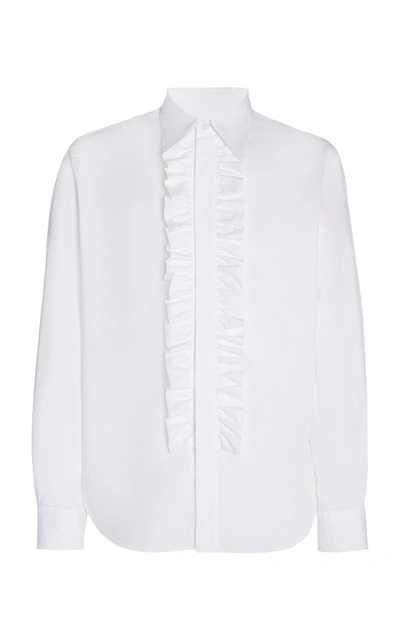 Shop Ami Alexandre Mattiussi Ruffle Shirt In White