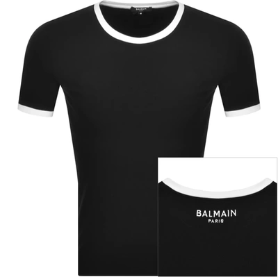 Shop Balmain Logo T Shirt Black