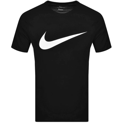 Shop Nike Crew Neck Icon Swoosh T Shirt Black