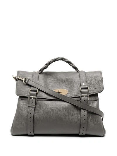 Shop Mulberry Oversized Alexa Satchel In Grey