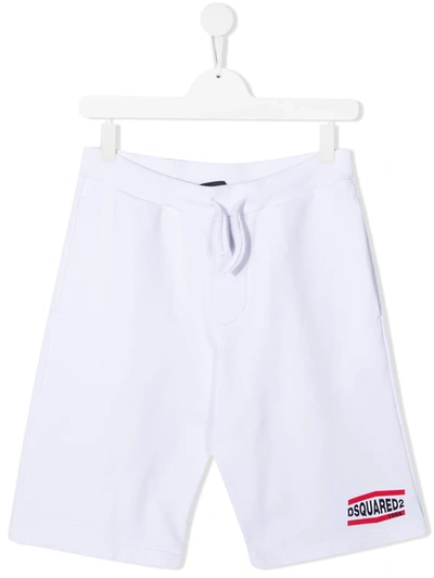 Shop Dsquared2 Logo-print Track Shorts In White