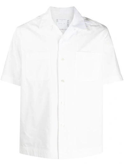 Shop Sacai Short-sleeved Cotton Shirt In White