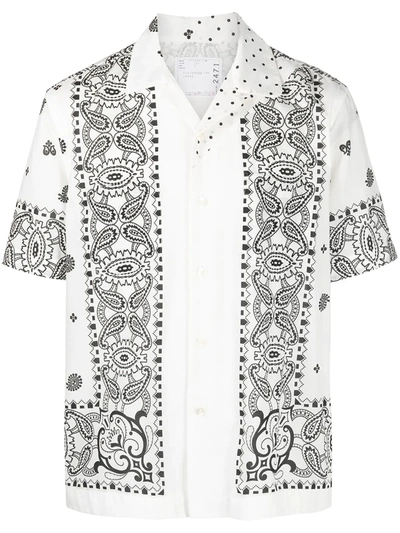 Shop Sacai Paisley-print Shirt In White
