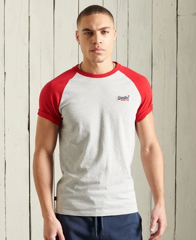 Superdry Men's Organic Cotton Baseball T-shirt Light Grey Size: Xs |  ModeSens