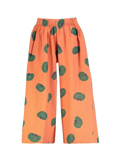 Shop Bobo Choses Kids Pants Tomatoes All Over Woven Culotte For... In Orange