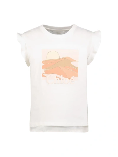 Shop Chloé Kids T-shirt For Girls In White