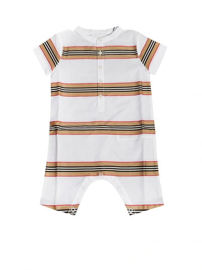 Shop Burberry Tim Onesie In White