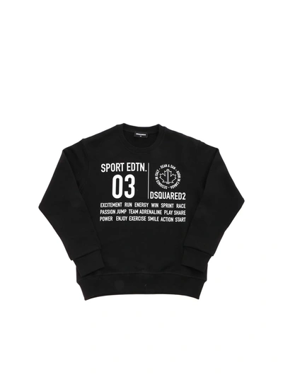 Shop Dsquared2 Print Crewneck Sweatshirt In Black