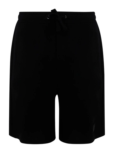 Shop Valentino Vltn Viscose Blend Shorts In Black
