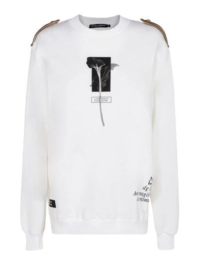 Shop Dolce & Gabbana Do What You Love Print Sweatshirt In White