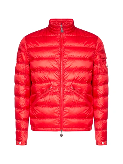 Shop Moncler Down Jacket In Rosso