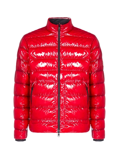Shop Moncler Agar Quilted Nylon Down Jacket In Rosso