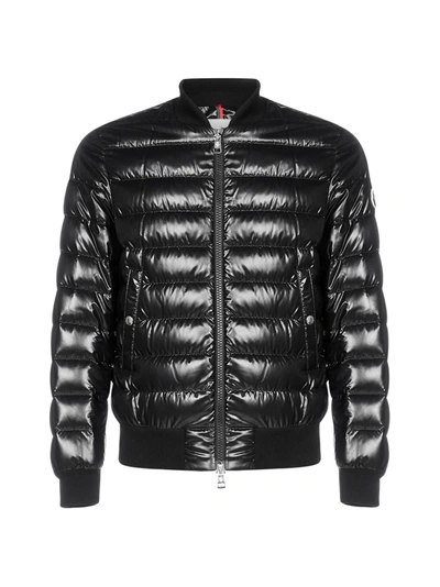 Shop Moncler Down Jacket In Nero