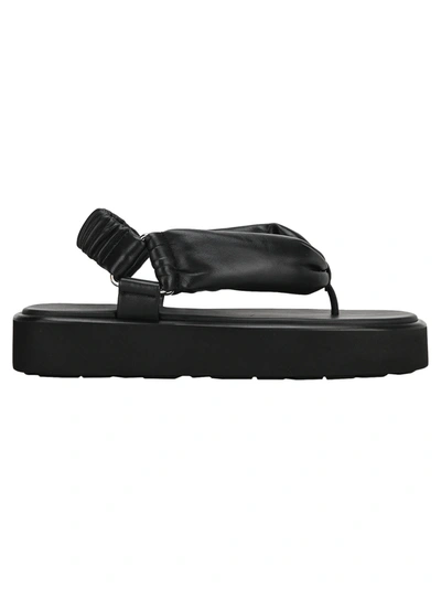 Shop Miu Miu Flat Sandals In Black