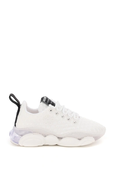 Shop Moschino Teddy Double Bubble Sneakers In White (white)
