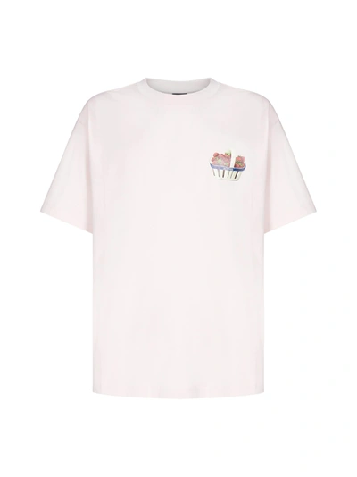 Shop Jacquemus Fraises Cotton T-shirt In Light Pink