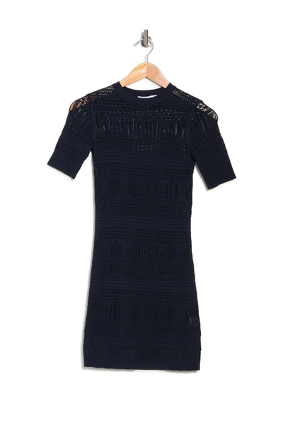 Shop Frame '70s Open Stitch Sweater Dress In Navy