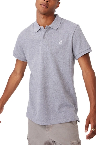 Shop Cotton On Essential Short Sleeve Polo In Grey Marle