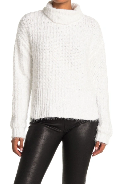 Shop 21 Main Eyelash Turtleneck Sweater In Ivory