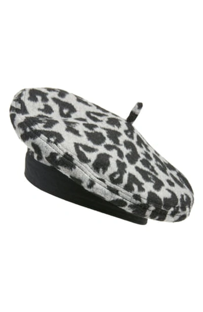 Shop Brixton Audrey Leopard Print Beret Hat In Albkl