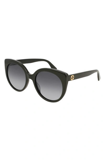 Shop Gucci 55mm Gradient Cat Eye Sunglasses In Black