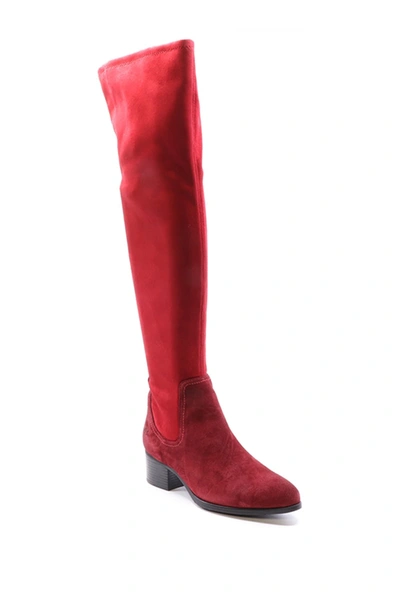 Shop Bos. & Co. Replay Over-the-knee Boot In Scarlet Suede/suede