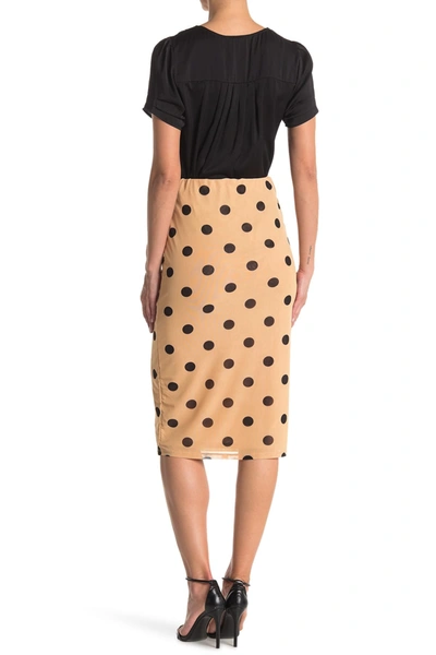 Shop Afrm Lynch Printed Skirt In Sand Polka Dot