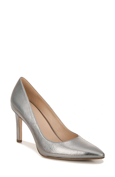 Shop 27 Edit Alanna Pointed Toe Pump In Pewter Metallic Leather