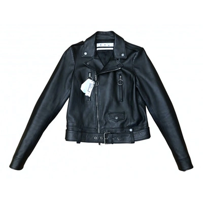 Pre-owned Off-white Leather Jacket In Black