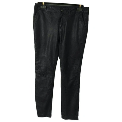 Pre-owned Zadig & Voltaire Black Leather Trousers
