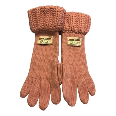 Pre-owned Gucci Pink Cotton Gloves