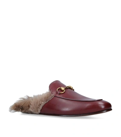 Shop Gucci Shearling-lined Princetown Slippers