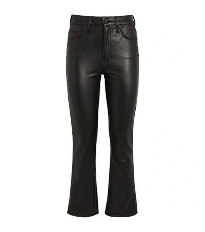 Shop Mother The Insider Cropped Faux Leather Jeans