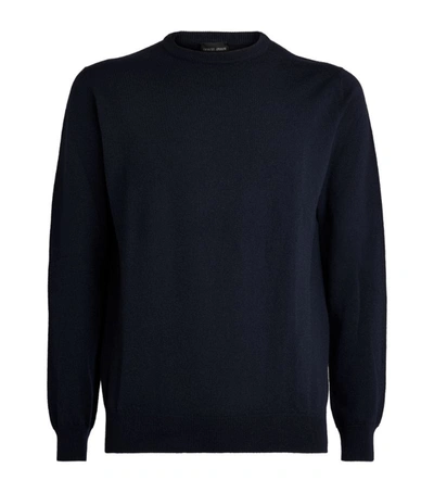 Shop Giorgio Armani Cashmere Sweater In Blue