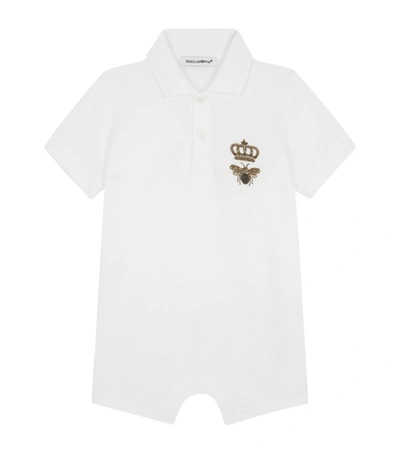 Shop Dolce & Gabbana Kids Crown Playsuit (0-24 Months)