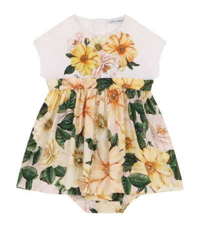 Shop Dolce & Gabbana Kids Floral Dress And Bloomers Set (3-30 Months)