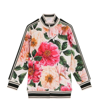 Shop Dolce & Gabbana Kids Camellia Print Zip-up Sweatshirt (2-6 Years)