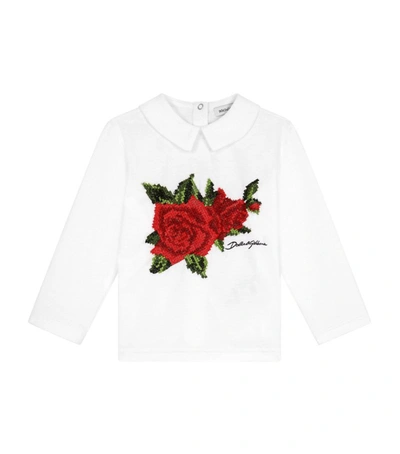 Shop Dolce & Gabbana Kids Rose Long-sleeved T-shirt (3-30 Months)