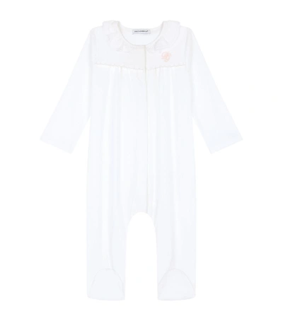 Shop Dolce & Gabbana Embroidered Logo All-in-one (0-24 Months) In Multi