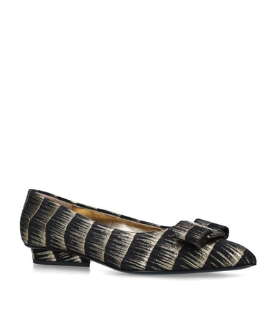 Shop Ferragamo Leather Viva Flats