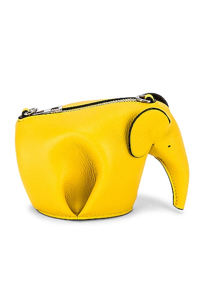 Shop Loewe Elephant Pouch Bag In Yellow