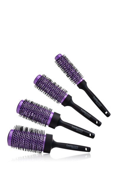 Shop Cortext Professional Bellezza 4-piece Ceramic Hair Brush Set In Sage Purple