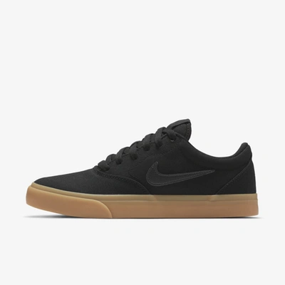 Shop Nike Sb Charge Canvas Skate Shoe In Black,black,gum Light Brown,black