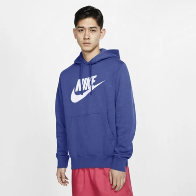 Shop Nike Sportswear Club Fleece Men's Graphic Pullover Hoodie In Astronomy Blue,astronomy Blue
