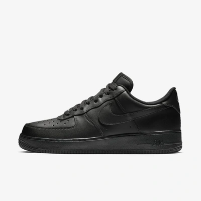 Nike Air Force 1 Leather Sneakers In Black
