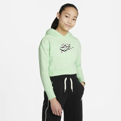 Shop Nike Sportswear Big Kids' Cropped Hoodie In Vapor Green