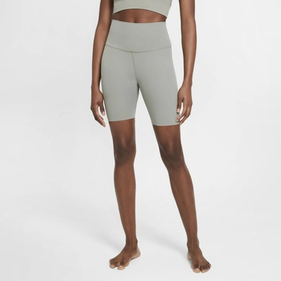 Shop Nike Women's  Yoga Luxe High-waisted Shorts In Green